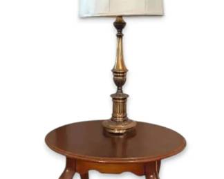 Wood Oval Side Table  Lamp