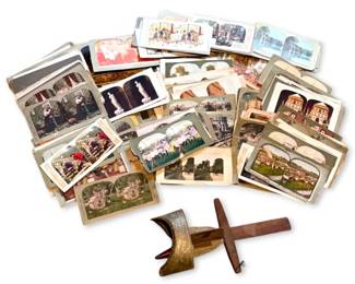 Antique Sun Sculpture Stereoscope Viewer w Photo Cards  Underwood  Underwood