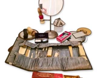 Vintage Mens Shaving Mirrors, Razors, Brushes  More