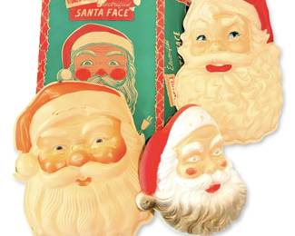 Vintage MCM Lighted Santa Face