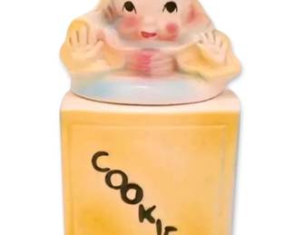 Vintage American Bisque Jack In The Box Cookie Jar