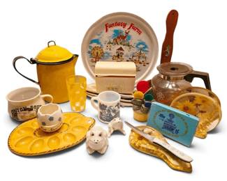 Retro Vintage Kitchen Items  Fantasy Farm Tray, Recipe Box, Coffee Pots  More