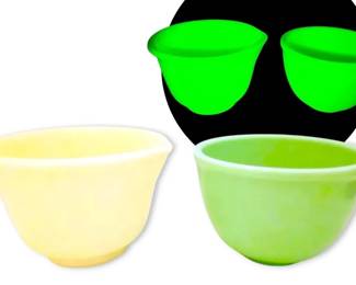 Uranium Jadeite  Custard Glass Mixing Bowls