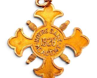 10k Gold 1926 Notre Dame Academy Pendant 2.13g