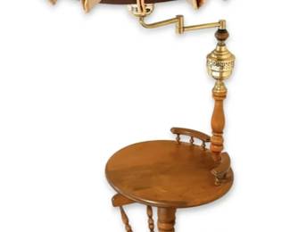 Working Vintage Fabric  Wood Lampstand