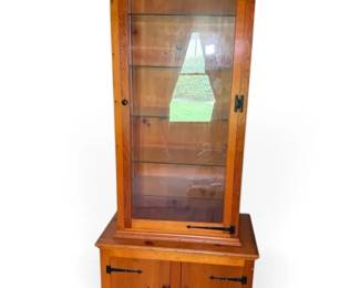 Pine Wood  Glass Cabinet