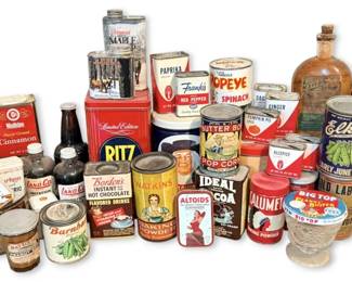 Vintage Food Tins  Spice Canisters