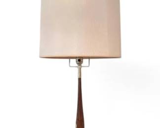 MCM Walnut  Brass Table Lamp