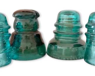 Vintage Blue Glass Insulators