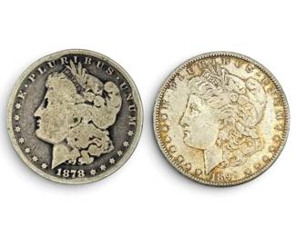 Two Morgan Silver Dollars