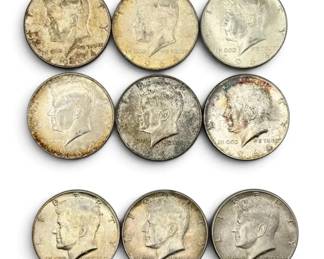 1964 Kennedy Half Dollars Including Three D Mint