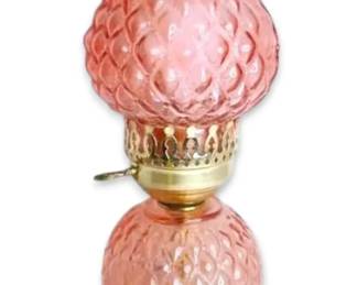 Pink Quilted Diamond Pattern Electric Hurricane Lamp