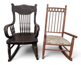 Antique Childrens Wooden Rocking Chairs