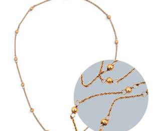 14k Gold Beaded Necklace 1.73g