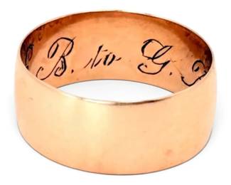 14k Gold Cigar Band Ring  Size 7.5 3.28g