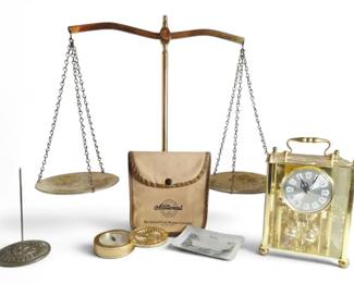 Brass Scale  Made In England, Clock,  NCR Keepsakes