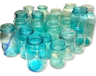 20 Blue Mason Ball Jars