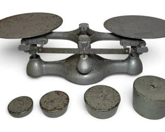 Antique Detecto Metal Scale w Weights