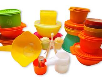 Vintage Tupperware Salt  Pepper Shakers, Measuring Cups, Bowls  More