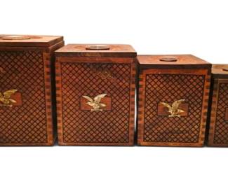 Eagle Wood Nesting Canister Set