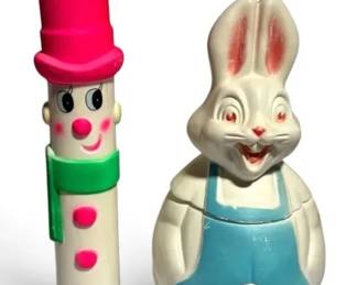 Vintage Snowman  Bunny Blow Molds