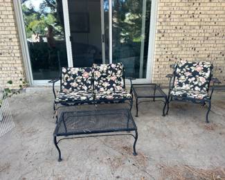 Outdoor rod iron patio set
