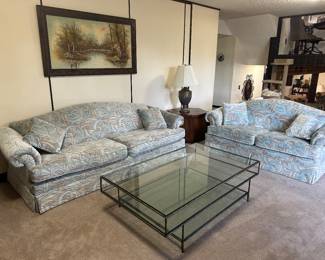 Sofa, loveseat, coffee table