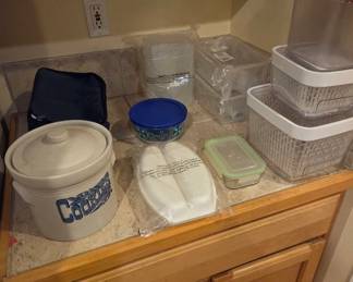 Assorted kitchen storage