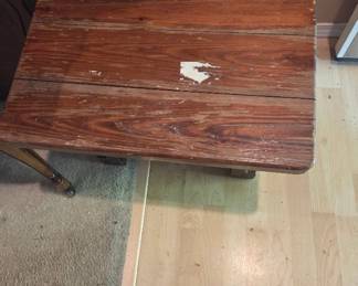 Solid heavy wood end table