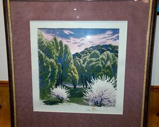 Original 1954 Gustave Baumann "Spring - Tesque Valley" No. 22 of 125 Woodblock Print, Stamped and Signed. Reserve Item, not for general sale. Direct serious inquiries to estate sale coordinator.