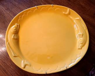 Vintage Appolia French Yellow Fish Platter/Baking Dish with Hanger