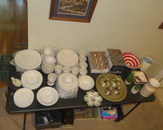 white dishes