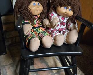 Rocking chair and Cabbage Patch dolls