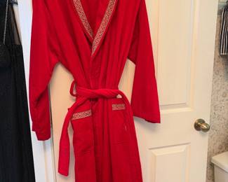 Vintage Cabernet red plush robe