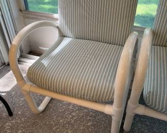 Great condition PVC patio furniture, cushions excellent condition 