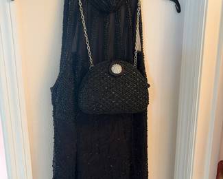 Vintage Laurence Kazar beaded long dress