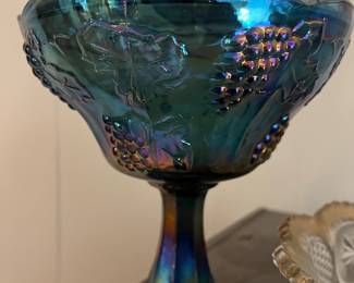 Blue carnival glass