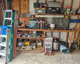 Tools, toolboxes, ladders, shop vac...