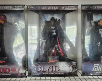 Marvel characters, Daredevil, Blade, and The Punisher.