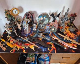 Dragons and swords.
