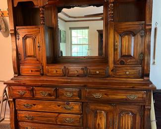 Large solid wood dresser with mirror