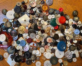 LOTS of vintage buttons. ( there are more than are in this picture.)