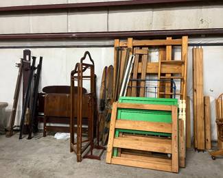 Bunk bed, trifold stand, bed rails, antique bed