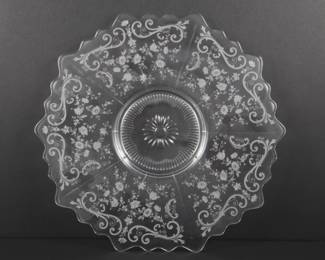 Fostoria June Pattern Clear Glass 14-Inch Torte Plate