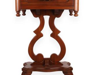 Davis Cabinet Co. Solid Walnut Lyre Base Night Table