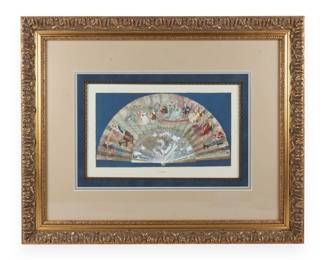 Huet Hand Colored Engraving Eventail