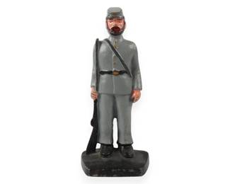 Guy Norman Painted Cast Iron Confederate Soldier Doorstop