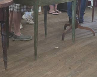 Early North Carolina tapered leg table w/original green paint.