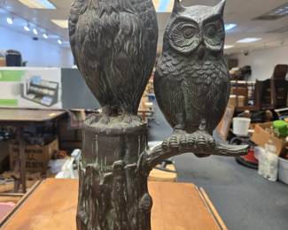 Bronze owls figure.