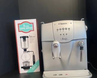 Coffee Lot Saeco Automatic Espresso Machine, and Coffee Syphon